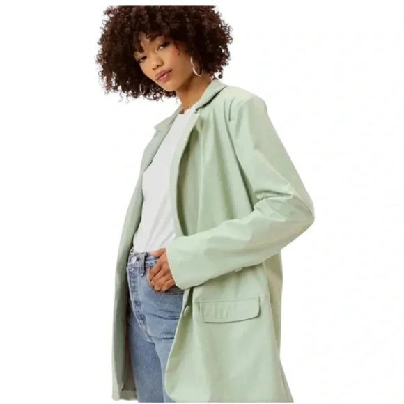For Love & Lemons sage green Talia boyfriend blazer - Picture 2 of 10